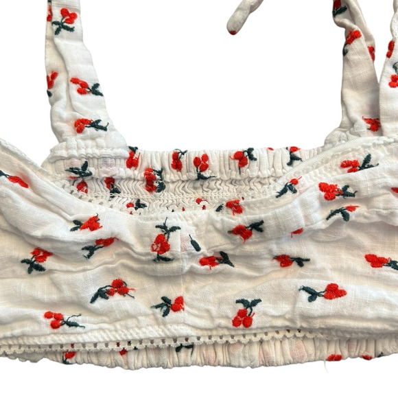 Free People Women's Britt Cherry Embroidered Bralette Medium Festival Top Boho - Picture 7 of 9
